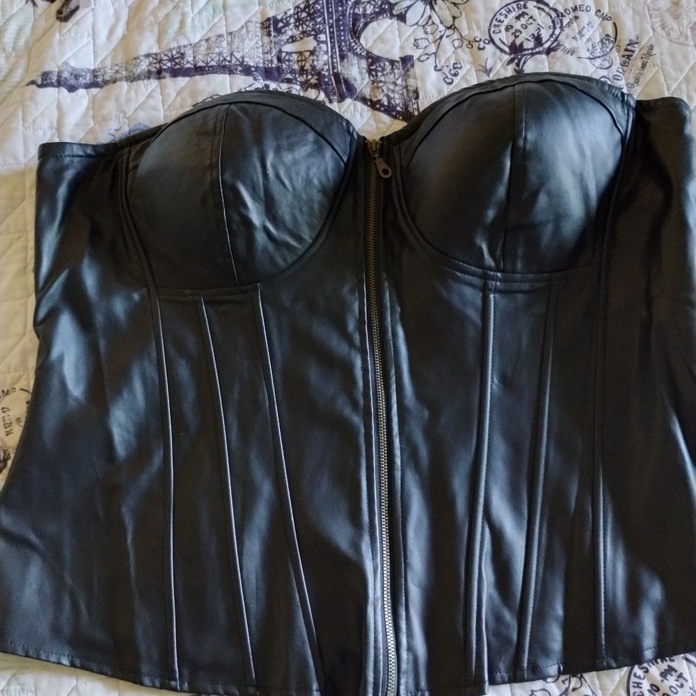 Leather bustier